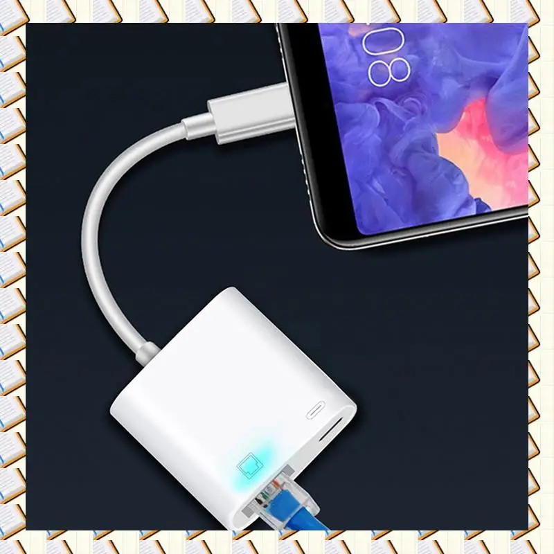 A14M 4X 타입 C OTG 이더넷 어댑터 USB C - RJ45 이더넷 LAN 유선 네트워크 컨버터 100Mbps (타입 C 휴대폰/태블릿용)