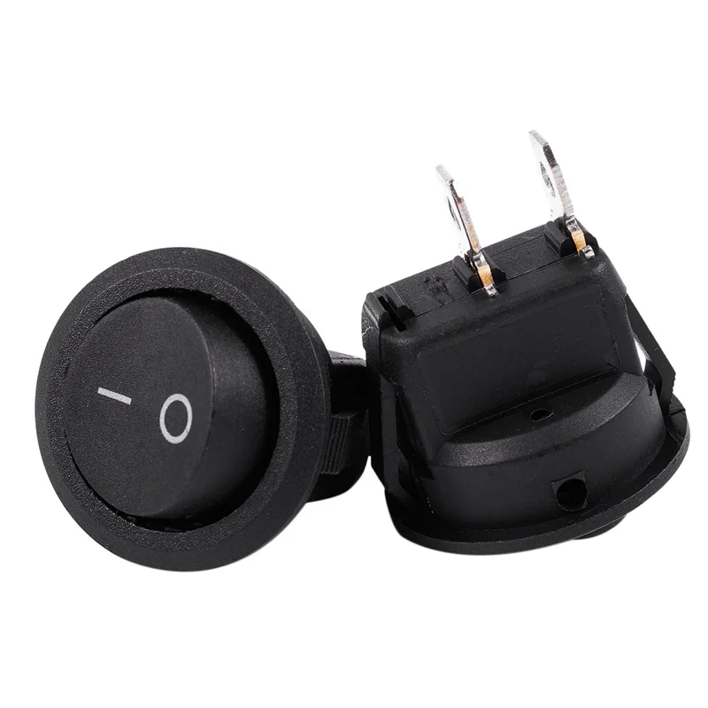

AB46-15Pcs SPST Black Button On/Off Round Rocker Switch AC 6A/250V 10A/125V