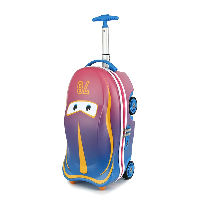 New Kid's Luggage.18-inch Riding Car Rolling Luggage.boarding Password Kids Suitcase On Wheels Suitable For Boys And Girls.