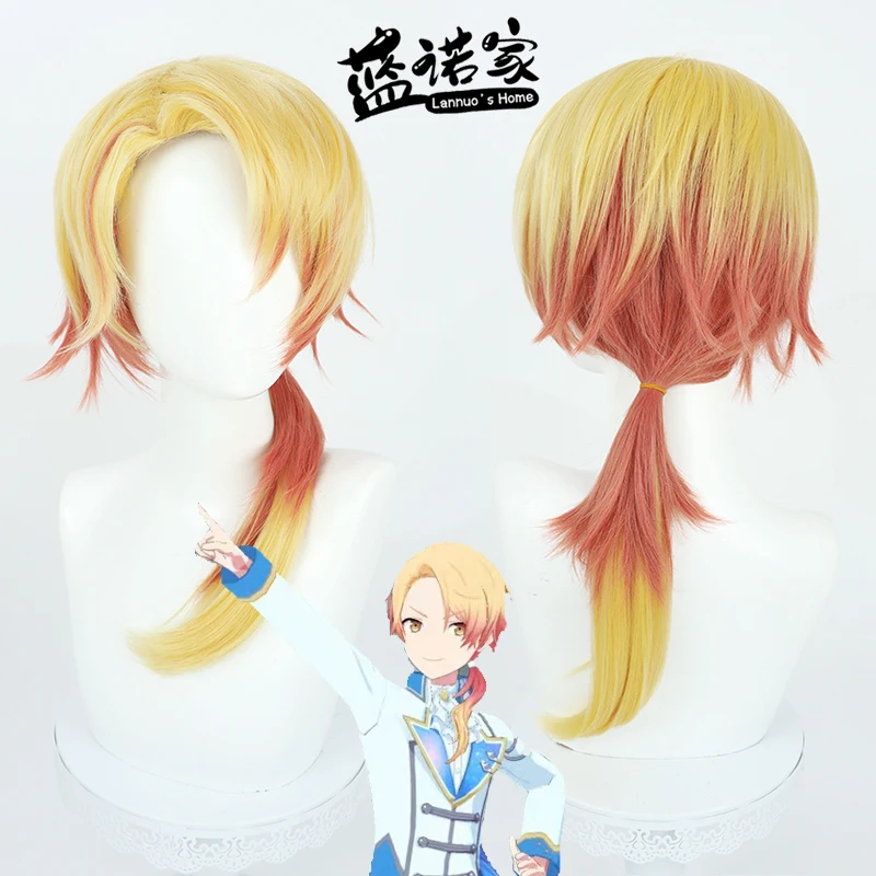 Virtual YouTube Vtuber Tsukasa Tenma Cosplay Wig Halloween Carnival Party Props Synthetic Hair Heat Resistant Fiber + Wig Cap