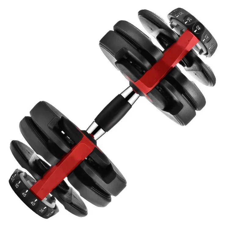 20kg adjustable dumbbell men\'s and women\'s household fitness equipment set kg rubber bell dumbbell adjustable weight.