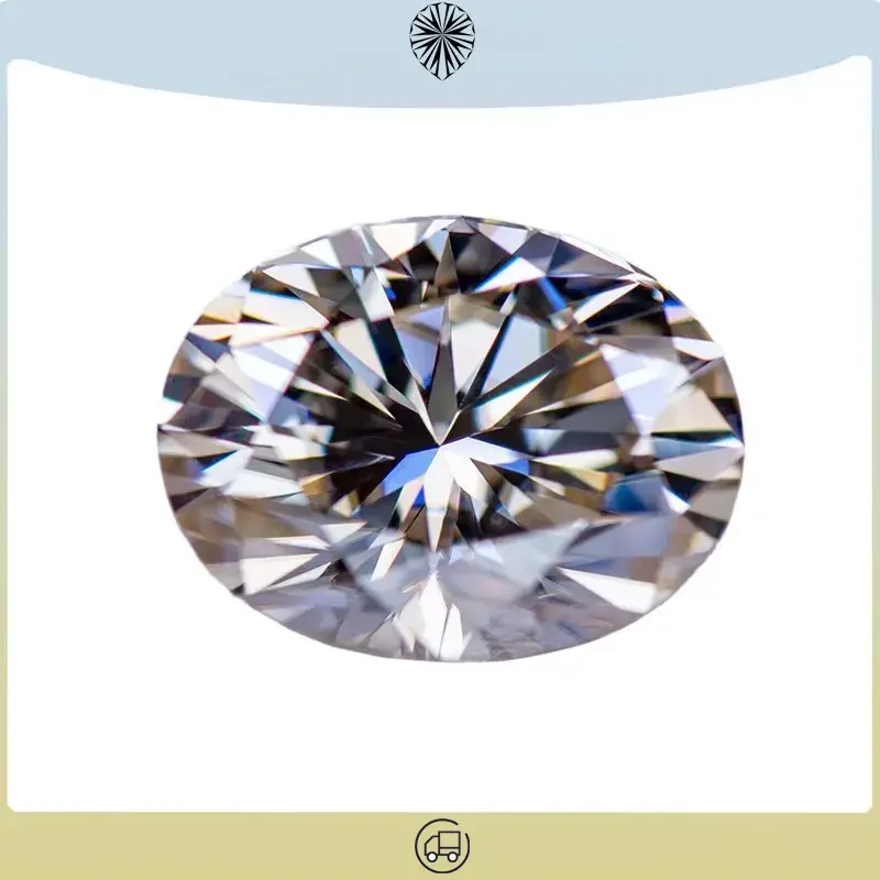 

Moissanite Stone Natural Tea Yellow Color Oval Cut Lab Created Gemstone Diamond Jewelry Making Materials with GRA Certificate