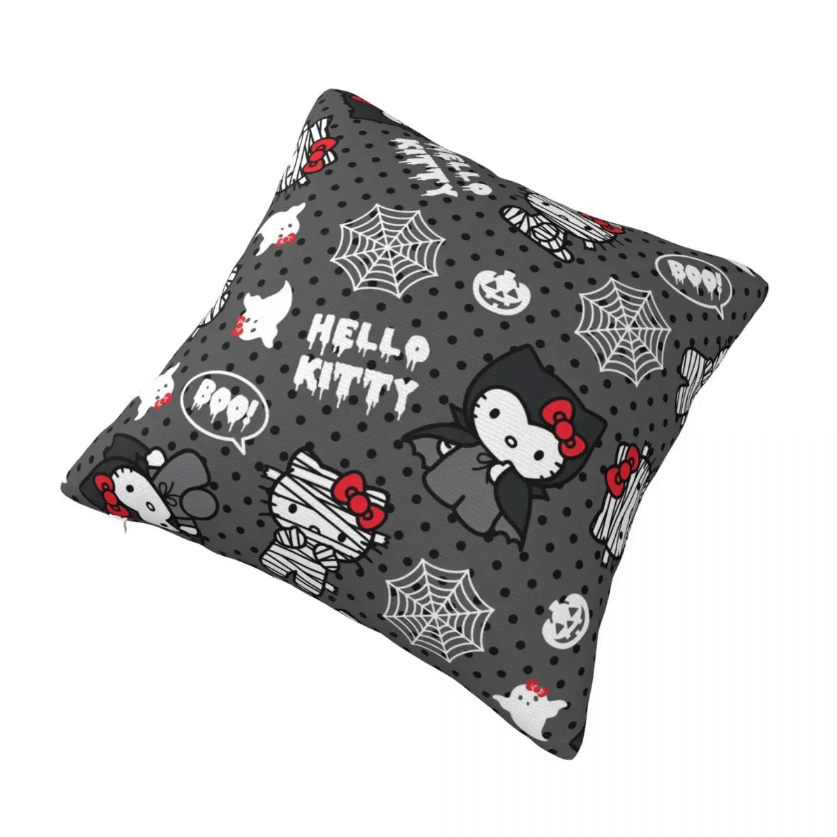 Hello Kitty Halloween Cartoon Cute Pillow Cover Funny Pillow Case For Living Room Chair Cushion Cover Square Design Pillowcases