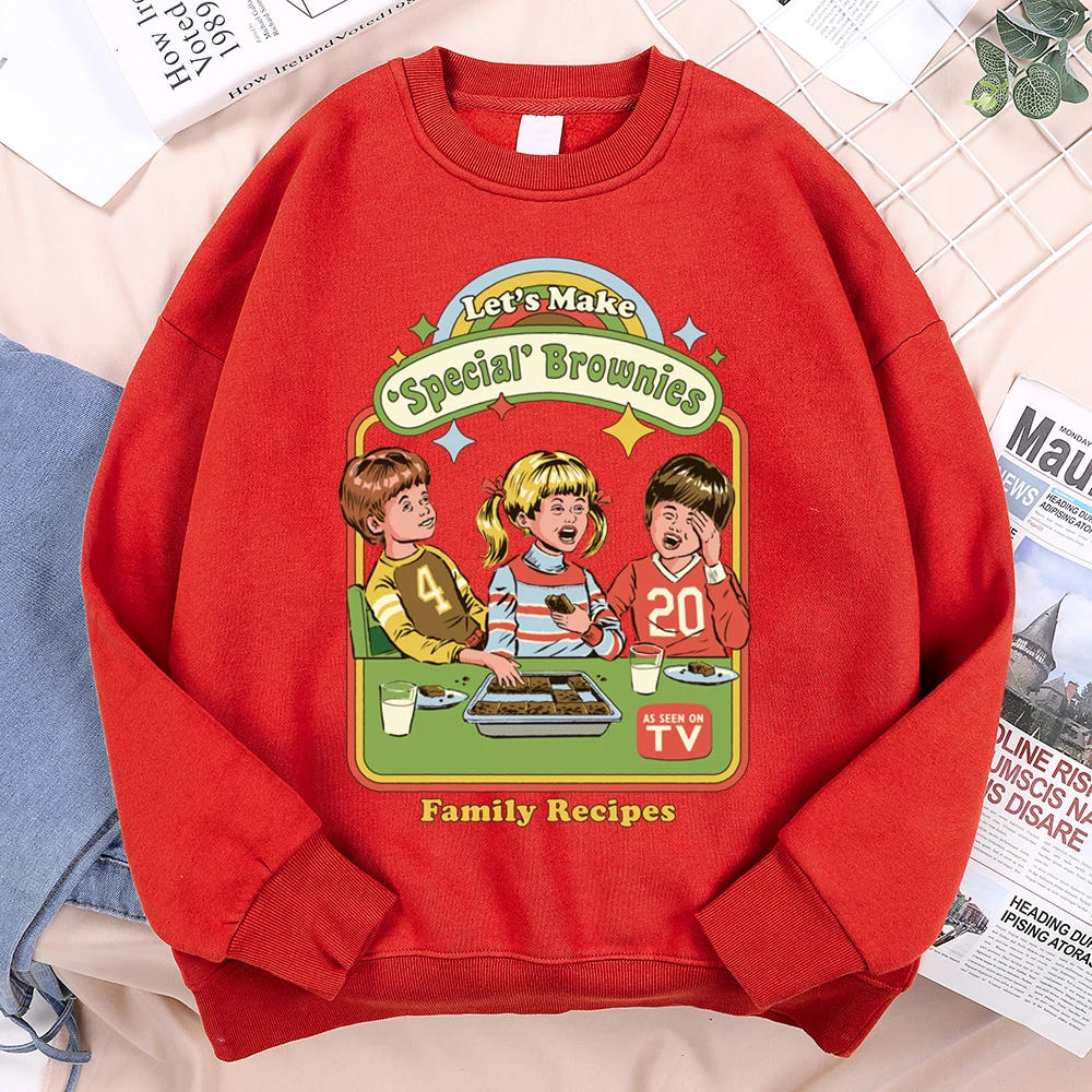 Let’S Make Brownies Family Recipes Comics Print Hoodie Men Women Japan Style Streetwear Harajuku Fashion Sweatshirt Fleece Hoody