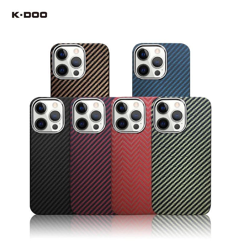 KZDOO K-DOO Case Kevlar Wireless Charge Fiber Protective Luxurious Cover Phone Case for iPhone 16 15 14 13 12 Pro Max Plus Cover