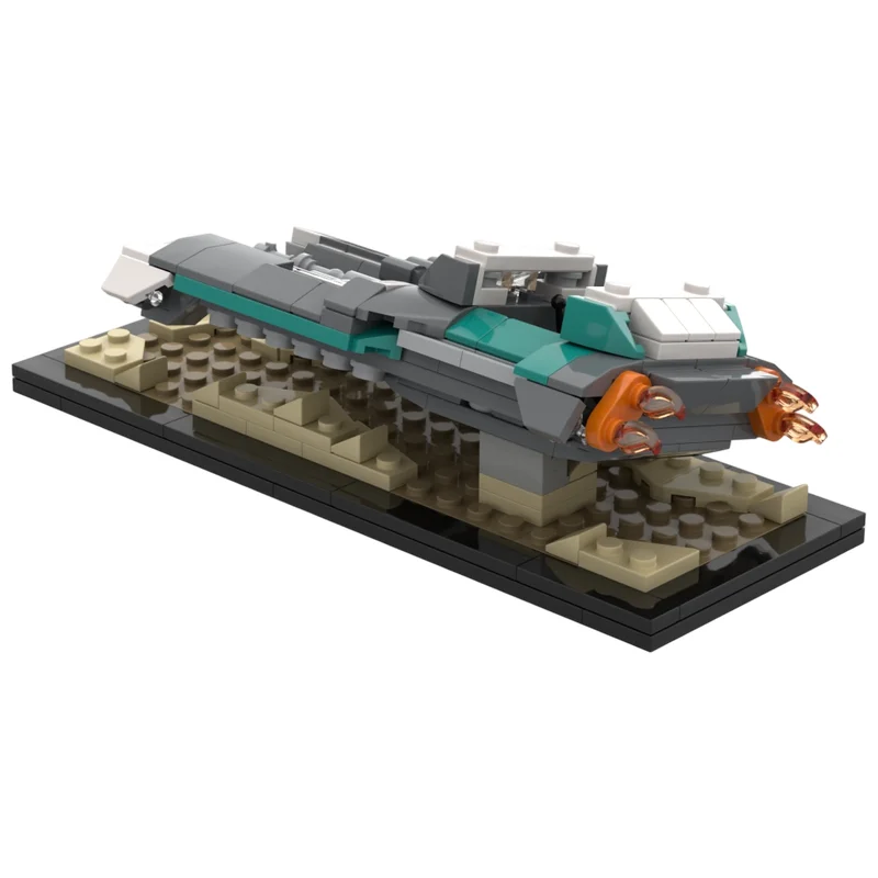 MOC Building Blocks Futuristic Hover Racer Sand Tone Bodywork Open Cockpit Layout DIY Brick Kit Desktop Collectible Display