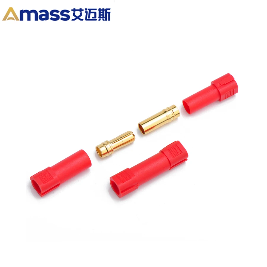 Free Shipping Amass 5 Pair Xt150 Xt-150 Red Black Blue Male Female Bullet Connectors Plugs Rc Lipo Battery