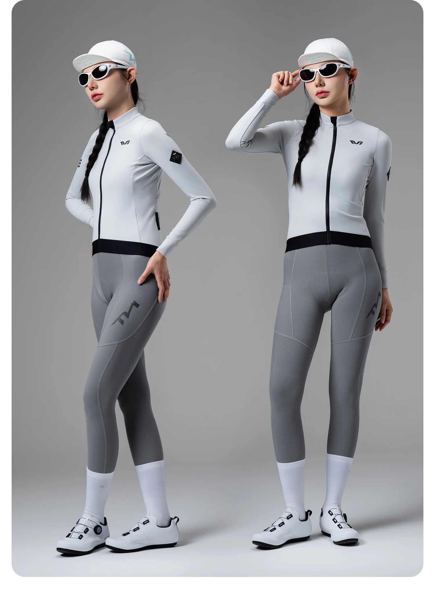 ROCKBROS TVI Damen Fleece-Radtrikot-Latzhose, lange Thermo-Winddichte Radhose, elastische Radtrikot-Latzhose mit Taschen – Detail 17