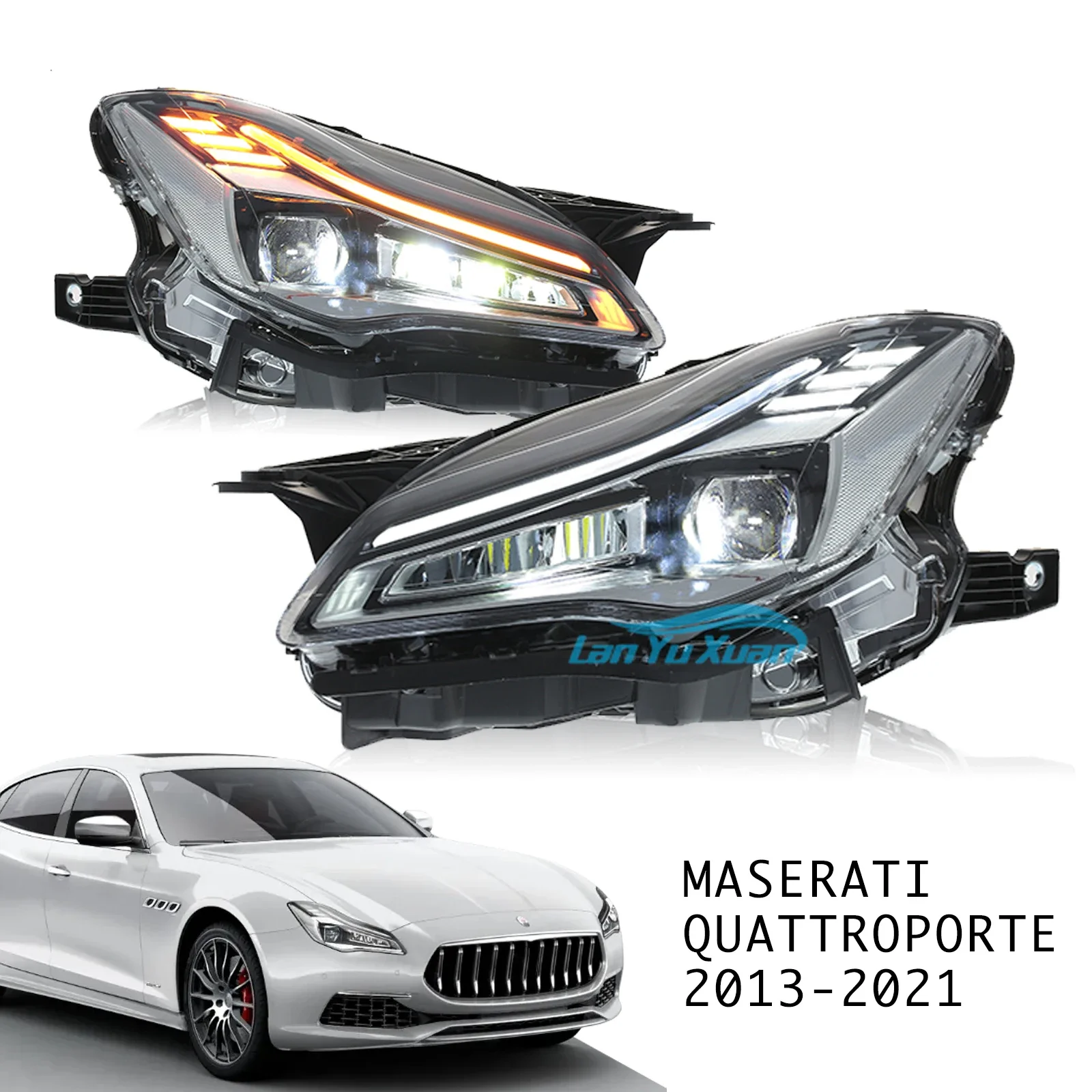 Auto LED Light Headlights Assembly For Maserati Quattroporte 2013-2021 Upgrade Full LED Front Lamps