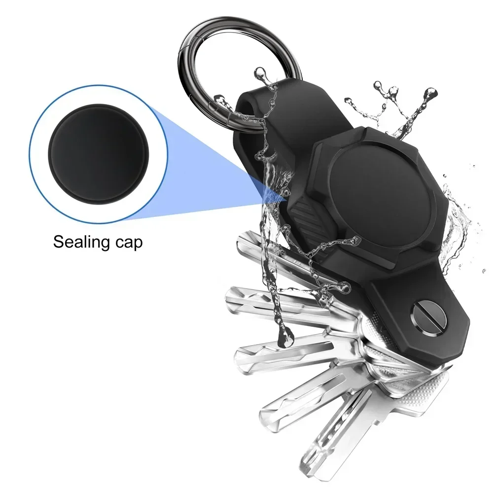 For Apple Airtags Keychain Silicone Case Waterproof Key Chain Ring Holder Case Man Accessories Key Organizer Anti-lost Ring Case