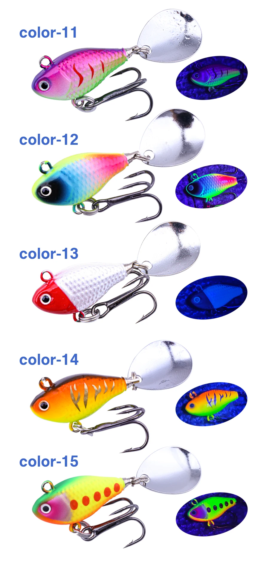 FJORD Spinner 10,5 g 14 g 21 g Angelköder, rotierender Paillettenschwanz, UV-Effekt, Oberfläche, Vib, Jig-Köder, Süßwasser-Salzwasser-Angelartikel – Detail 8