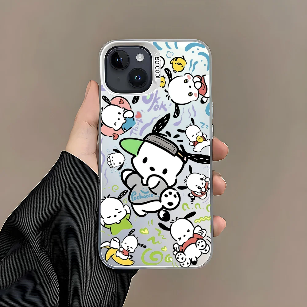 Cartoon Cute White Pochacco Phone Case For iPhone 16 15 14 13 12 11 Pro Max White Ultra-thin Soft Candy Abrazine Funda