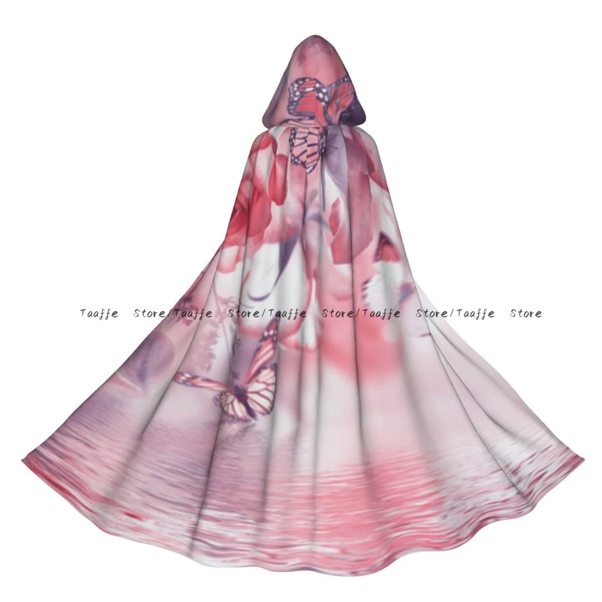 

Взрослый плащ с розами и бабочкой, накидка с капюшоном, средневековый костюм ведьмы, Викки, вампира, костюм на Хэллоуин, платье, пальто