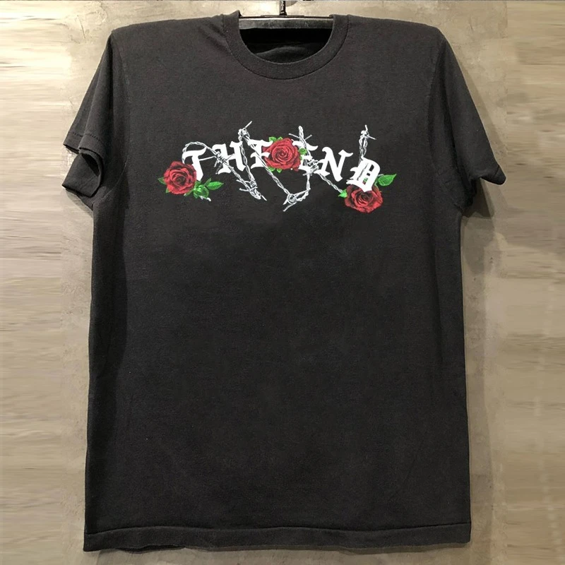 

The End Gate Band Music Album Short Sleeve T-Shirt Ulzzang Lazy Literature American Retro Half Sleeve Tide