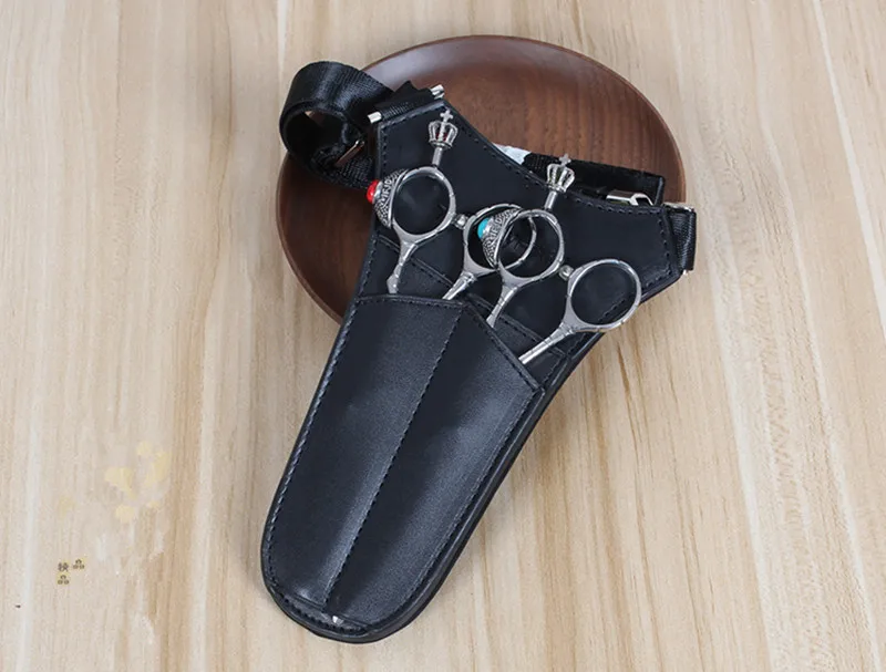 Leather Professional Barber Hair Triangle Scissors Bag Salon dressing Pouch Case Styling Tools