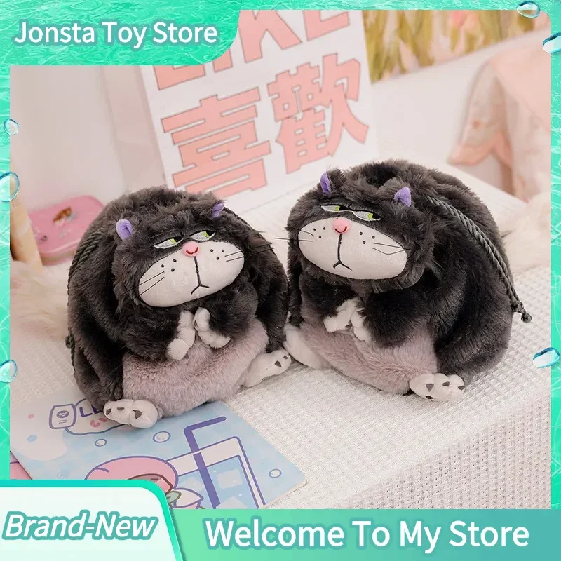【In Stock】Lucifer Cat Portable Drawstring Pocket Plush Toy Doll Tokyo Disneyland Cartoon Anime Cinderella Cosmetic Storage Bags view 2