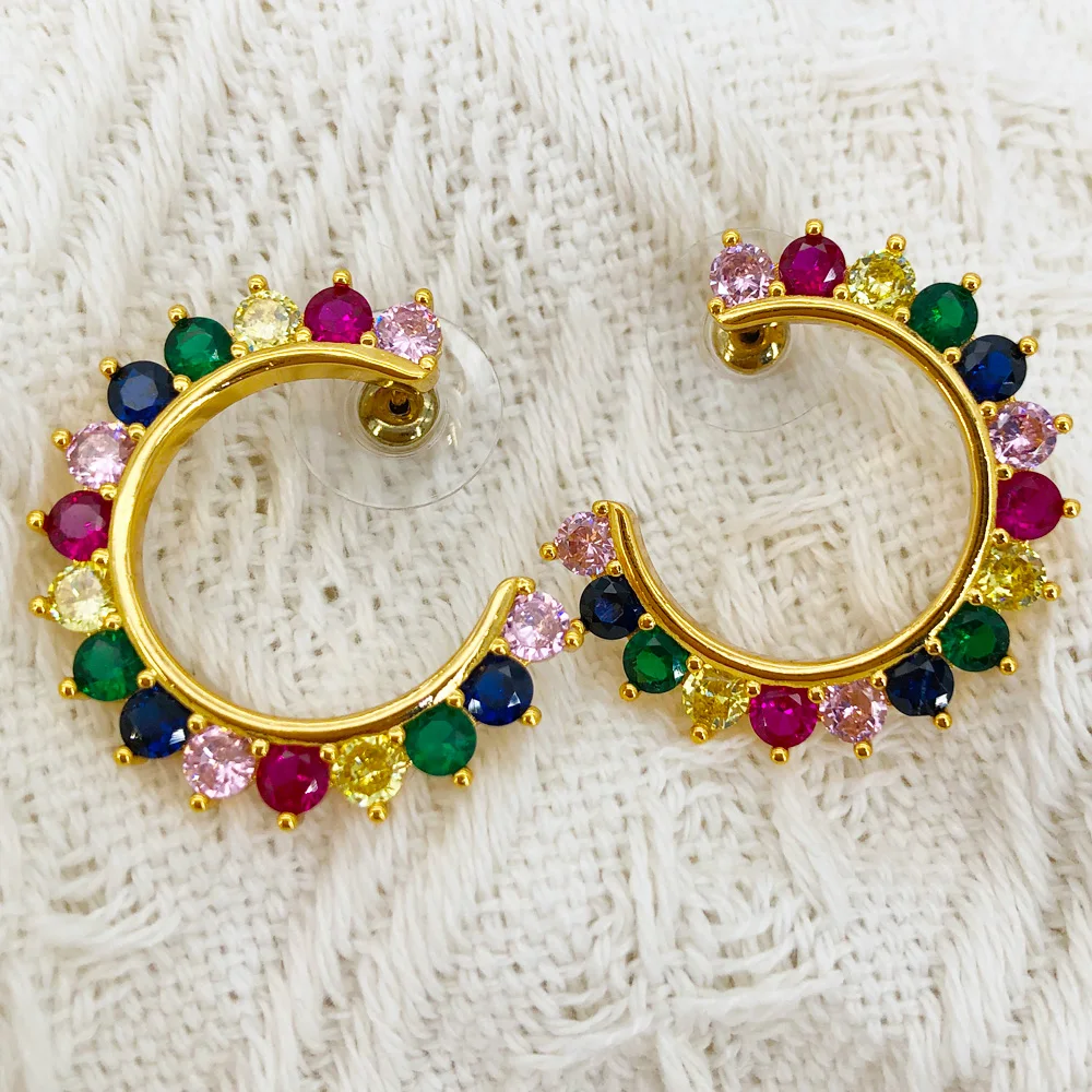 

Missvikki Sweet Hot New Luxury Dangle Earrings Shiny Cubic Zircon Drop Earring For Bridal Wedding Party Jewelry High Quality