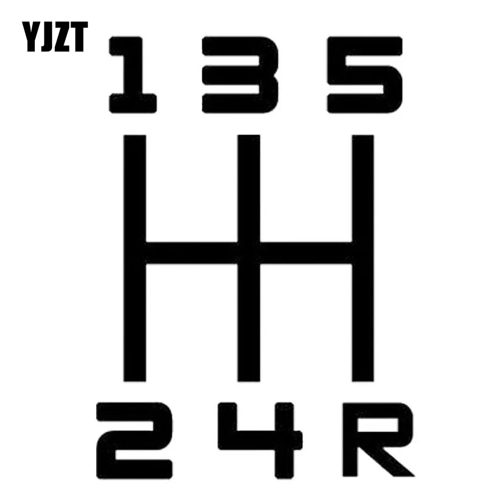 YJZT  Personality Car Gear Speed 12345R Personality Funny Decal Sticker C5-1407