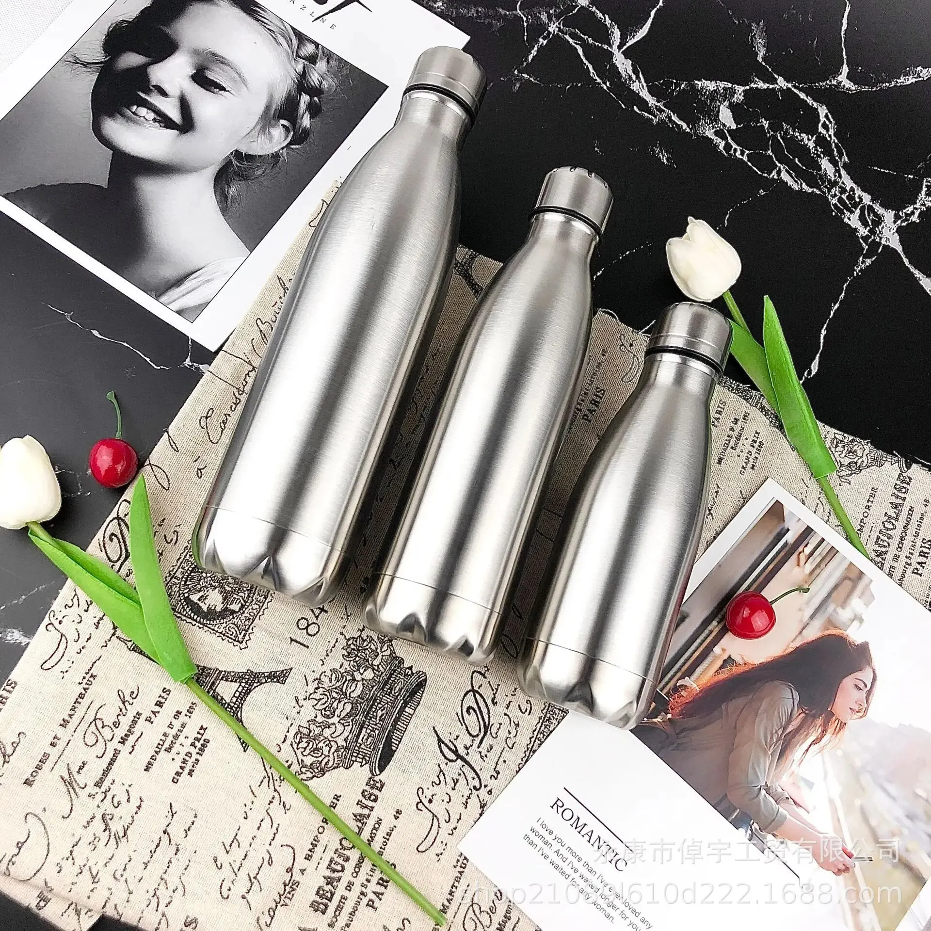Stainless Steel Portable Sports Water Bottle - Stay HydratedAnytime, Anywhere, Carry A Rope,And Carry A Large Capacity SmallMout