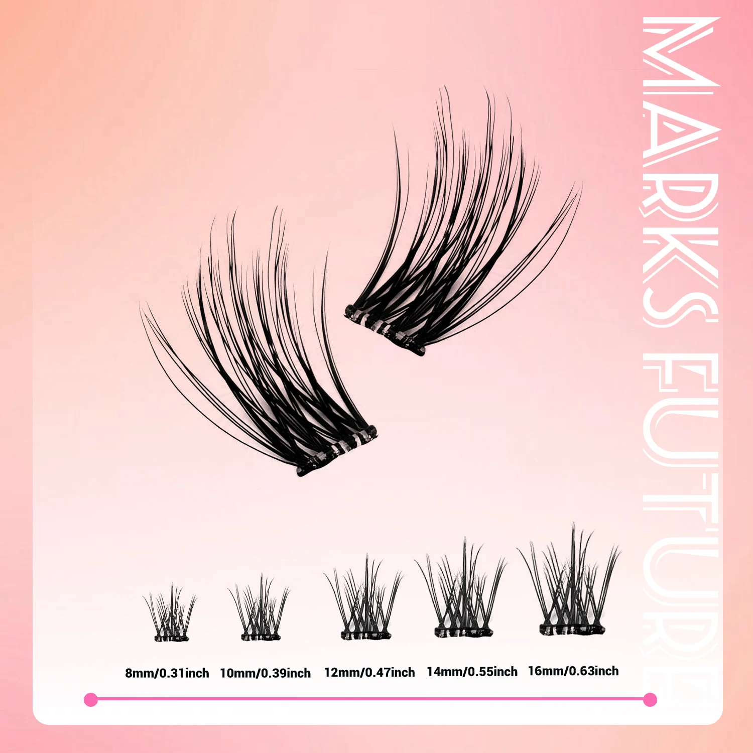 Self-Adhesive False Eyelashes D Curl 288 Pieces Thick Eyelashes Large Volume Natural Eyelash Book 8-16mm Individual Eyelashes for Home Use Suitable for Beginners