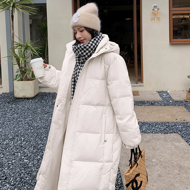 Women's Couples Long Cotton Coat Extra Long Celebrity Same Style Cotton Coat Warm Comfortable Fashionable Winter Coat Women