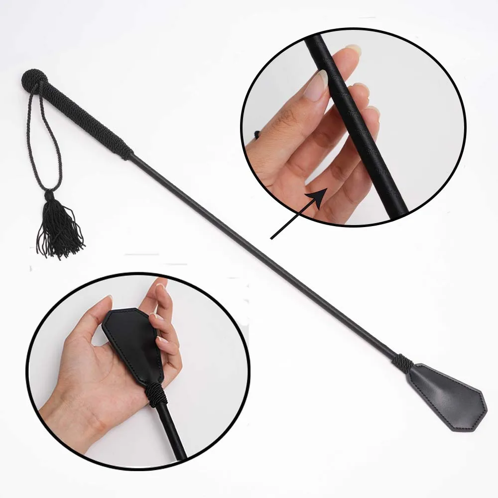 67cm PU Leather Riding Crop Straight Whips Flogger Paddle Horse Training SM Bondage Cosyplay Spanking Buttock Sex Toy for Couple