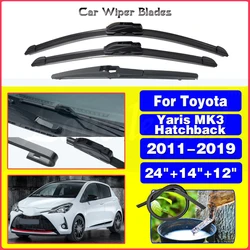 Car Wiper For Toyota Yaris MK3 Hatchback 2011-2019 Front Rear Windshield Windscreen Wiper Blade Rubber Car Accessories 24