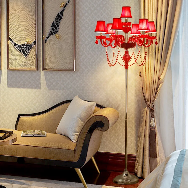 European Style High-End Crystal Floor Lamp for Hotel Banquet Hall Corridor Wedding Bedroom Luxury Lighting