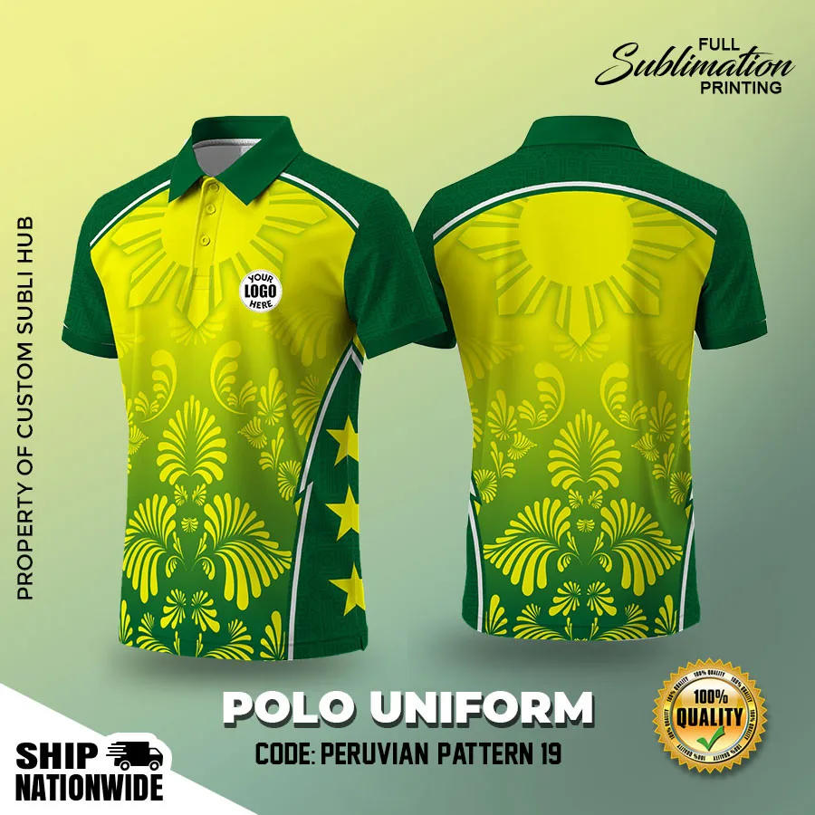 FREE CUSTOM 2026 POLO UNIFORM FULL SUBLIMATION PRINT PERUVIAN PATTERN FREE LOGO TEXT BREATHABLE QUICK DRY HIGH QUALITY UNISEX