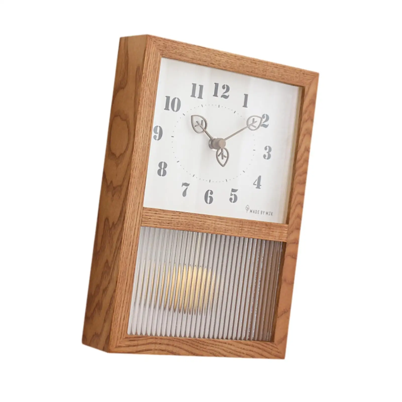 

Wood Wall Clock 12 Hour Display Desk Clock for Office Living Room Restaurant