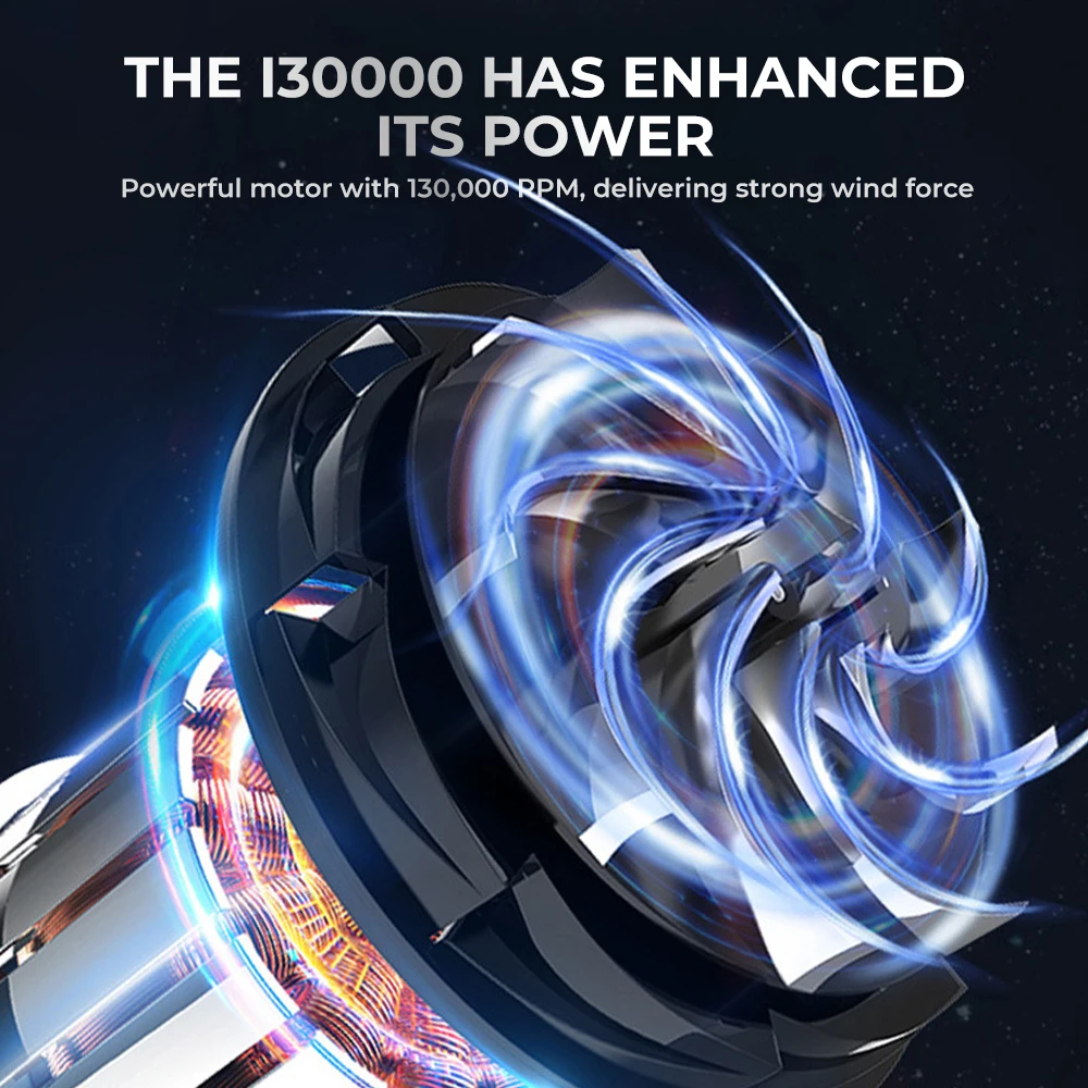 منفاخ توربو نفاث بدون فرش منفاخ هواء قوي مع 3 فوهات ومجموعات مكنسة كهربائية منفضة هواء كهربائية بسرعة الرياح 55 متر/الثانية #2