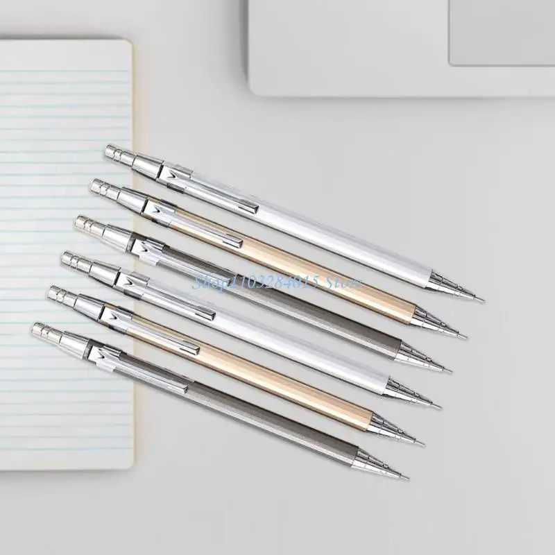 R6FF 6 Pcs Mechanical Pencils Set 0.5mm Sketching Pencils Metal Automatic Pencils Drawing Pencils for Writing Drawing