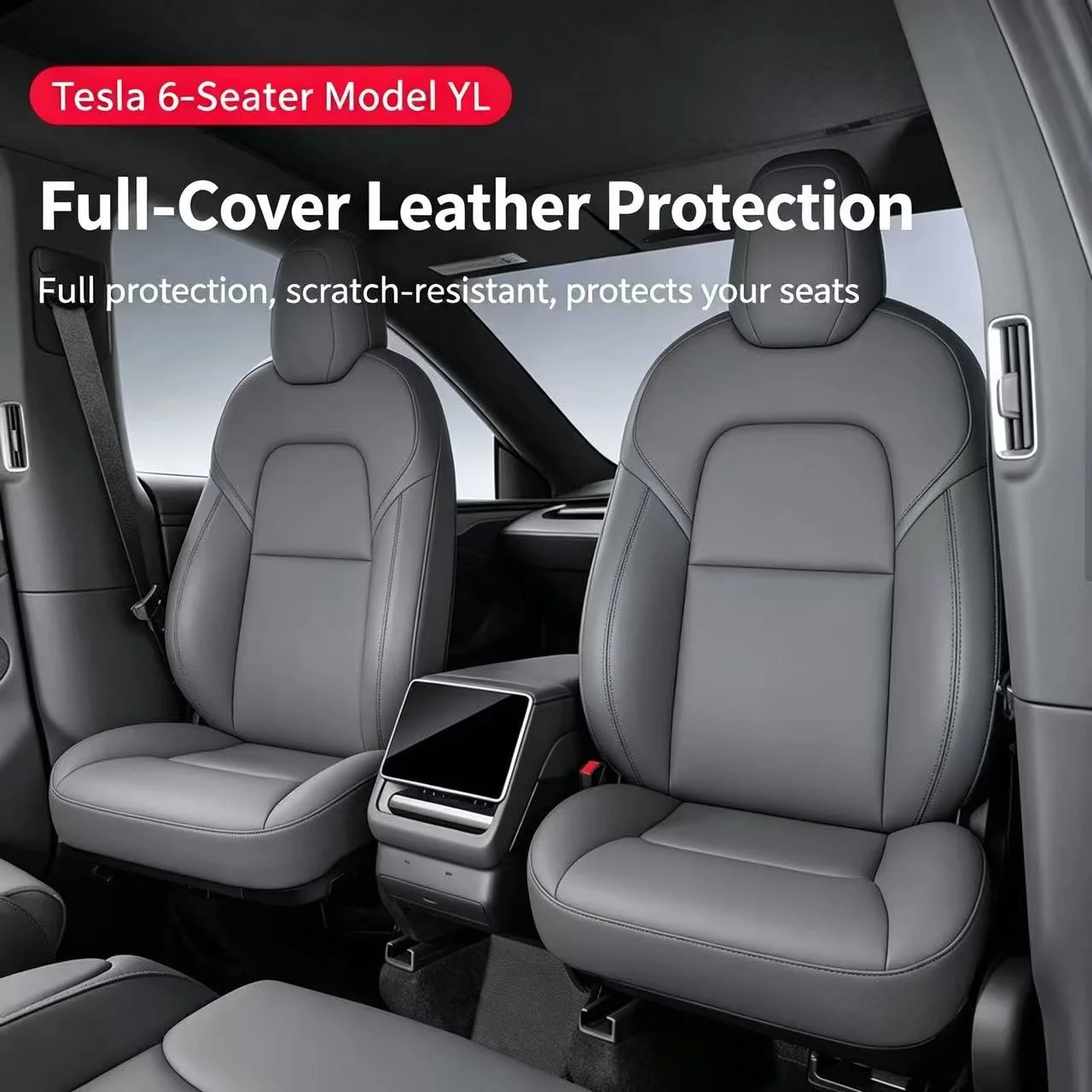 Car Seat Backrest Anti Kick Pad For Tesla Model YL Six Seats 2026 Leather Full Surround Seat Back Anti Scratch Protector Mat