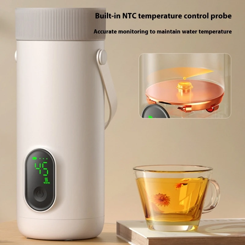 Портативный подогреватель молока, 350 мл, беспроводная нагревательная чашка, технология быстрого кипячения воды, сохранение 12