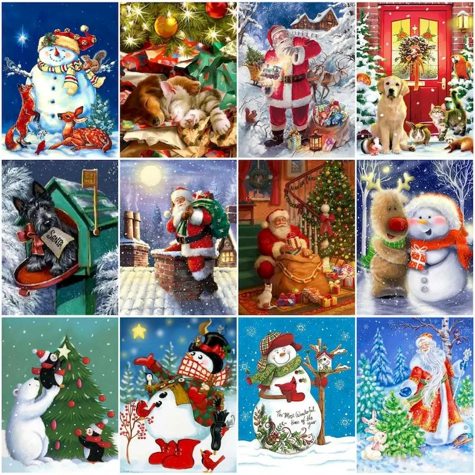 

RUOPOTY Painting By Numbers With Frame Digital Painting Christmas Gift Markers By Numbers Drawing Canvas Diy Set Paint Kit Draw