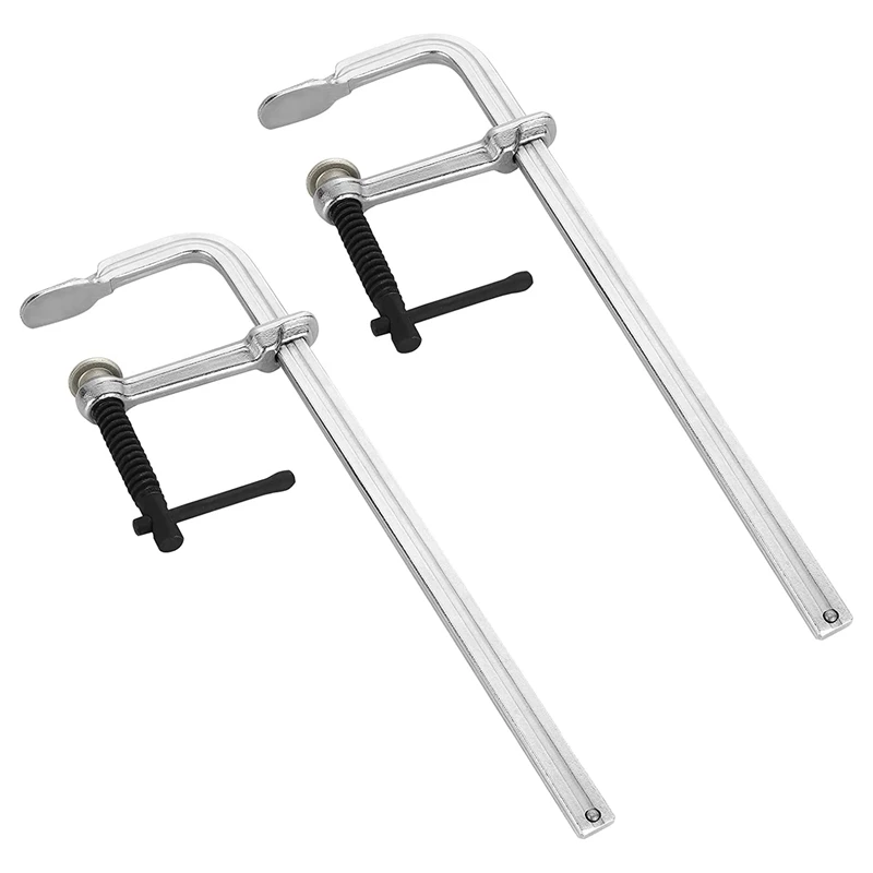 2 Pack F Clamps 12 Inches Welding Clamps Steel Bar Clamp Heavy Duty Max Open 12-Inch, Throat Depth 3 Inch