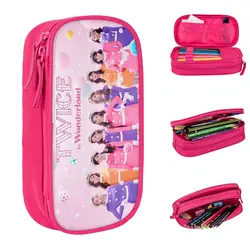 Kpop Singer Idol Pencil Cases Creative Twice Girls Group Pen Bag Kids Large Storage Office Zipper Pencilcases