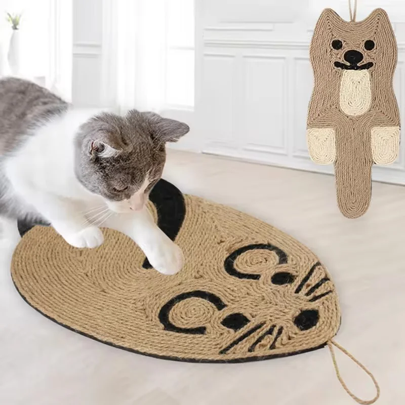 Natürliche Sisal Katze Kratzpad Indoor Interaktive Matte Wiederverwendbare Klaue Schleifen Spielzeug Für Katzen Kätzchen Umweltfreundliche Pet Liefert