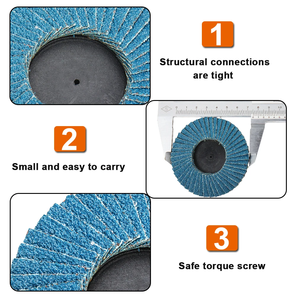 3 "Platte Schuren Slijpschijf Zirconia Aluminiumoxide Roll Lock Schuurschijven 80 Grit Flap Type Schurende Schijf Voor Hout metalen Plastic
