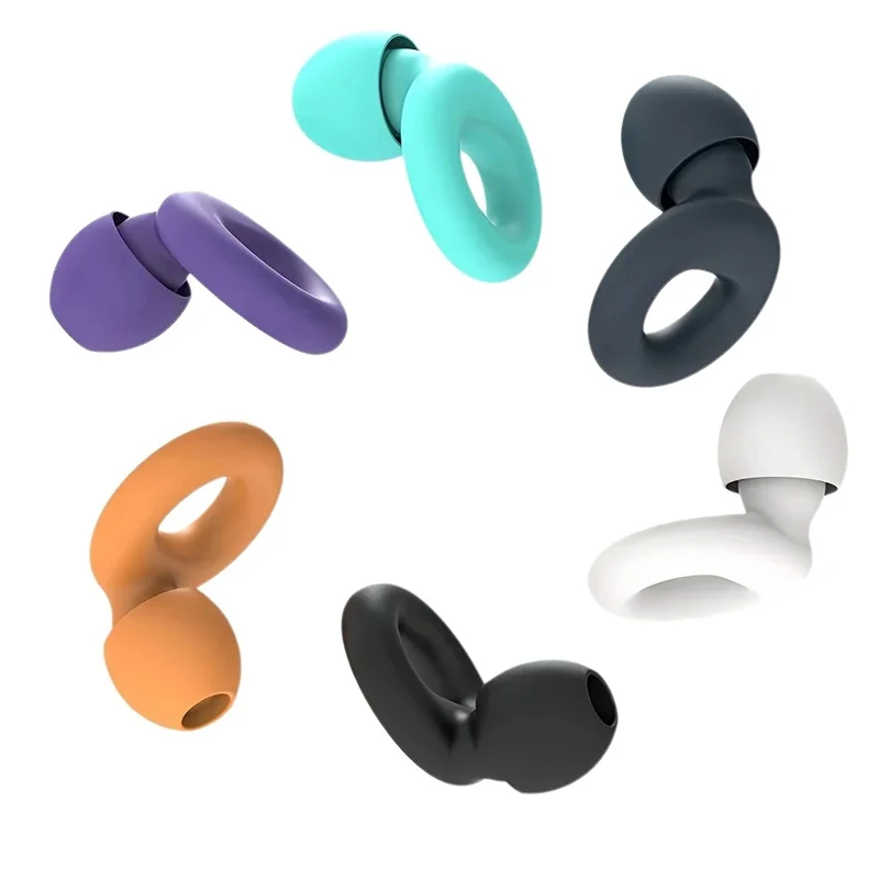 HK001-Silicone Earplugs for Swimming Sleep Noise Cancel Noise Reduction-Soundproof Reduce Disturbances -Quality Loop Earplugs