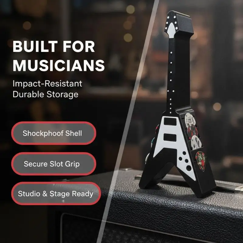 Portable Guitar Pick Storage Box Universal Durable Pick Holder Container for Acoustic Electric Guitar Players Daily Use