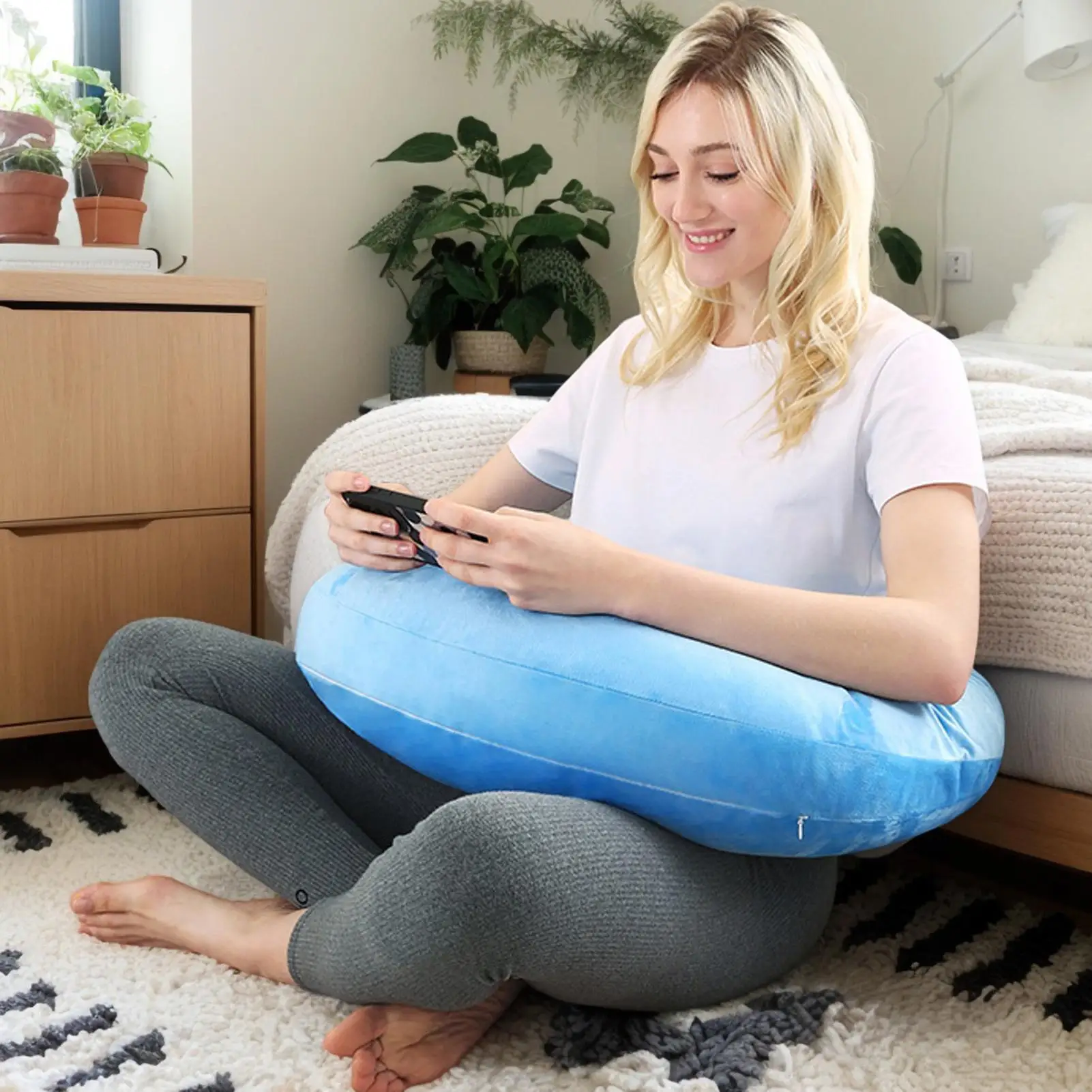 Reading Pillow For Lap Arm Support Pillow For Bed & Sofa Soft Comfortable Support For Gaming Reading Working Watching Video
