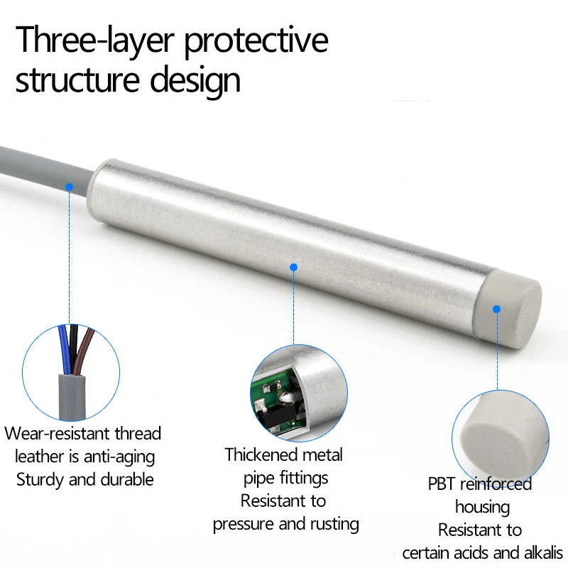 PARMA sensor Φ6.5 proximity switch sensor Circular three-wire DC24V12v metal induction switch PNP/NPN, NO/NC