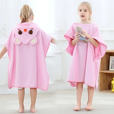 Cartoon Baumwolle Baby Kapuze Poncho Bademantel verdickt Kinder Kapuze Badet uch weiche Kinder Strand Badezeug Baby Waschlappen