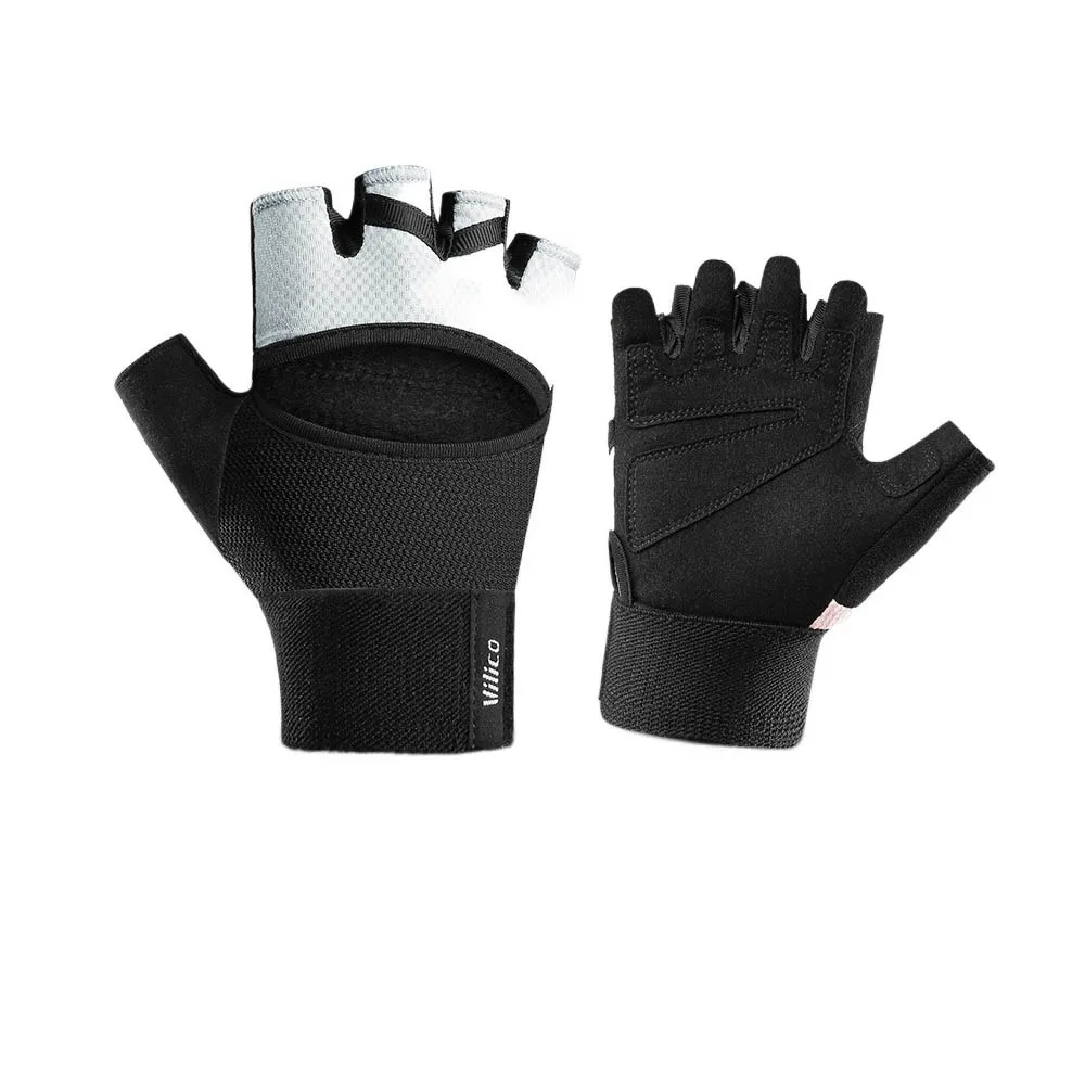 

1Pair Breathable Gym Fitness Gloves Half Finger Anti-Slip Cycling Fingerless Gloves Wear-Resistant Palm Protection