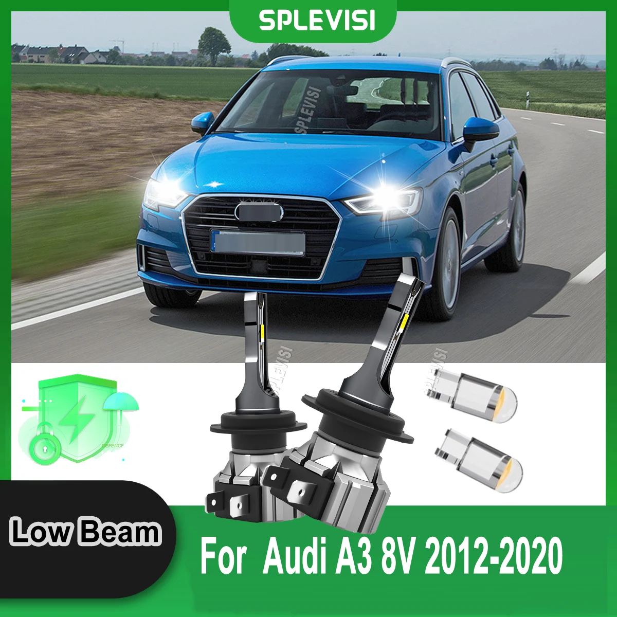 

H7 75W CSP LED Xenon White 6000K Headlight Low Bulbs Precision-Engineered For Audi A3 8V 2012 2013 2014 2015 2016 2017 2018-2020