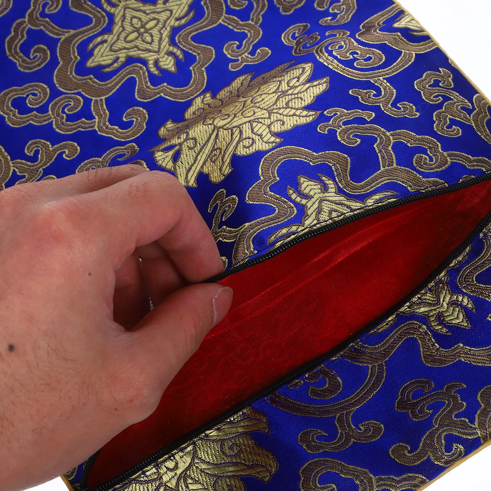 

Chinese Style Zipper Pen Bag Reusable Large Pencil Case Office Document Receipt Storage Portable Stationery Organizer