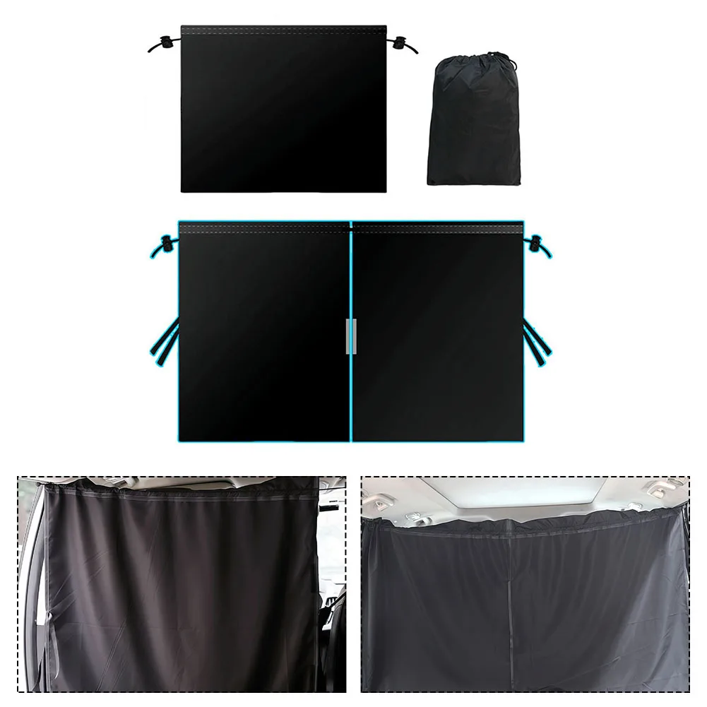 Heat Insulation Drapes Car Partition Curtain Outdoor Camping 85 X 65 Cm Rear Curtain Easy Installation Flexible Design Curtains
