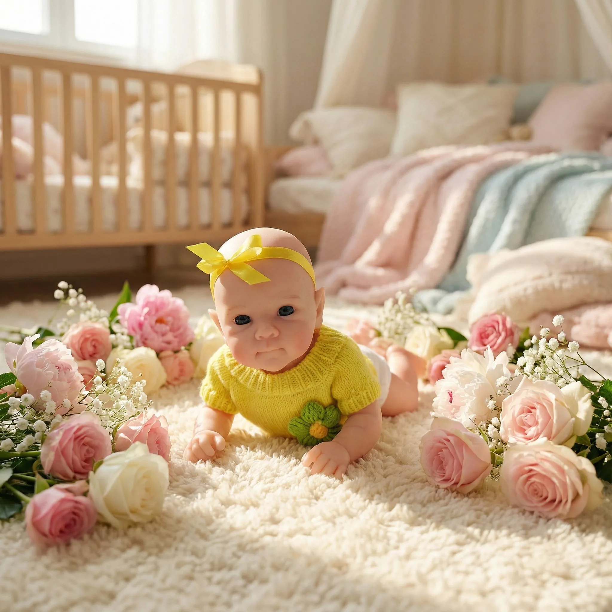 

32CM NPK Lifelike Premie Size Solid Platinum Silicone Bettie Flexible Super Soft Collectible with Elastic Mouth for Display