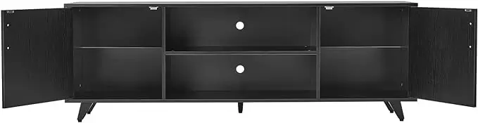 

TV Stand Television Stands TV Console Unit with Shelf and 2 Doors Storage Cabinets for Living Room Bedroom